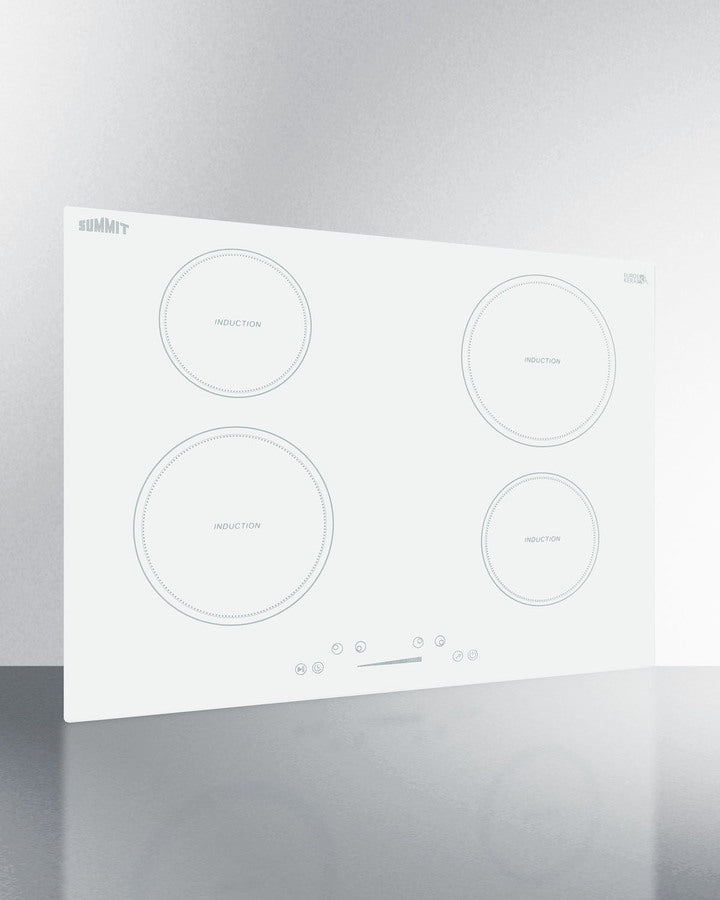Summit SINC4B302W 30″ Wide 4-Zone Induction Cooktop – White Glass, 7000 W, Digital Controls