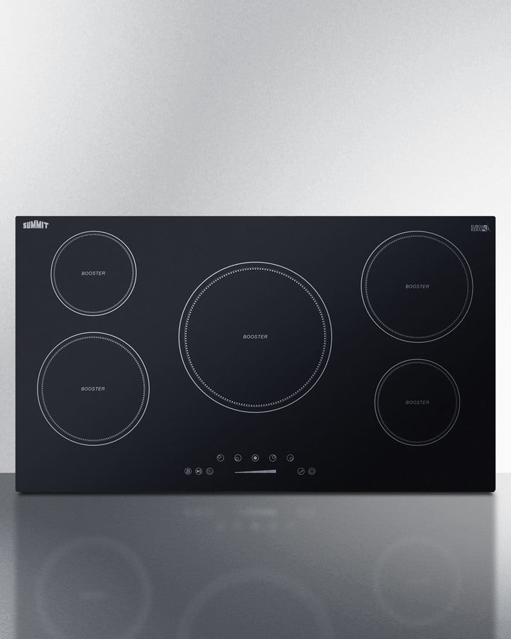 Summit SINC5B36B 36″ Wide 5-Zone Induction Cooktop – Jet Black Glass Surface