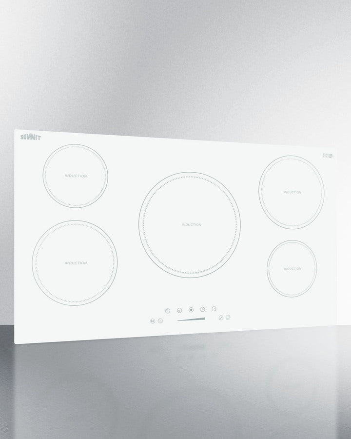 Summit SINC5B36W 36″ Wide 5-Zone Induction Cooktop – White EuroKera Glass, 240 V, Built-In