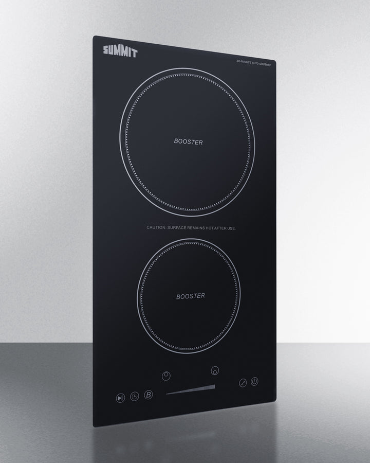 Summit SINCH230V2B 12″ Ultra-Slim Induction Cooktop – 2-Zone, Hard-Wire 208-240 V, Black EuroKera Glass