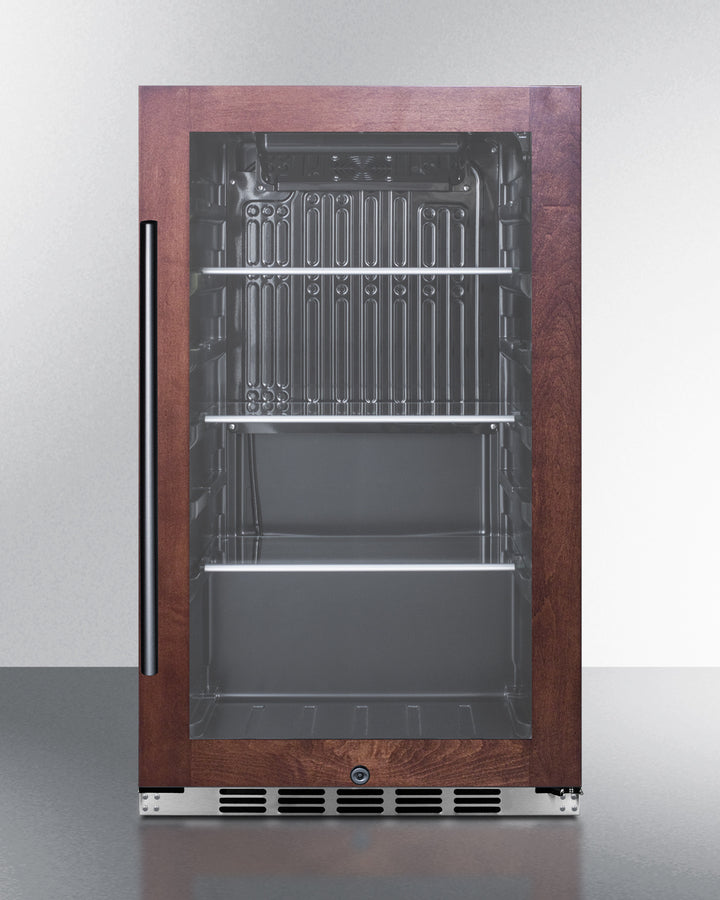 Summit SPR488BOSCSSPNR 19″ Wide Shallow-Depth Indoor/Outdoor Beverage Cooler — Panel-Ready Glass Door