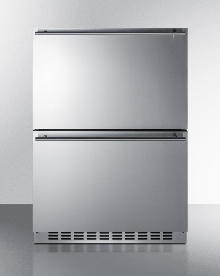 Summit SPRF34D 24" Wide 3.9 cu.ft. 2-Drawer Refrigerator-Freezer – Frost-Free Stainless Steel