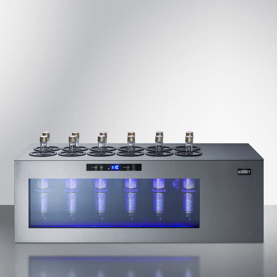 Summit STC12 12-Bottle Upright Countertop Wine Cooler – Stainless Steel Cabinet