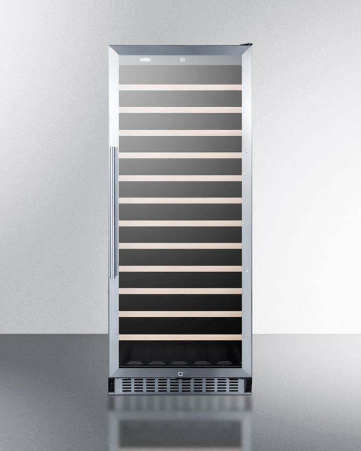 Summit SWC1102 24″ Wide Built-In/Freestanding Wine Cellar – Stores 102 Bottles, Single-Zone, Slide-Out Shelves, Glass Door