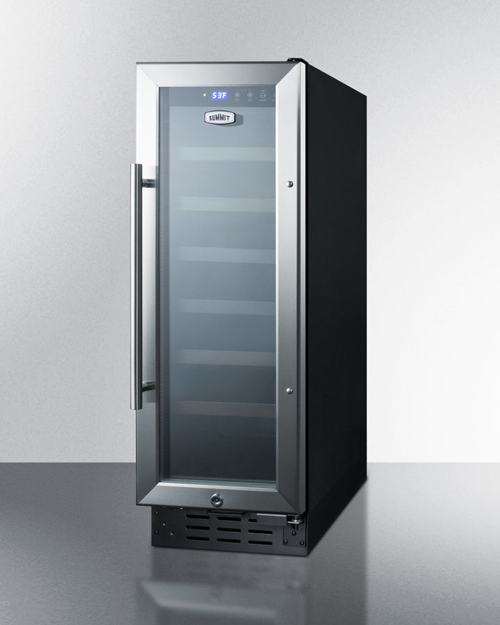 Summit SWC1224B 12″ Wide Built-In Wine Cellar – 21-Bottle Capacity, Glass Door, Black Cabinet