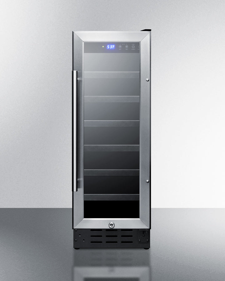Summit SWC1224B 12″ Wide Built-In Wine Cellar – 21-Bottle Capacity, Glass Door, Black Cabinet