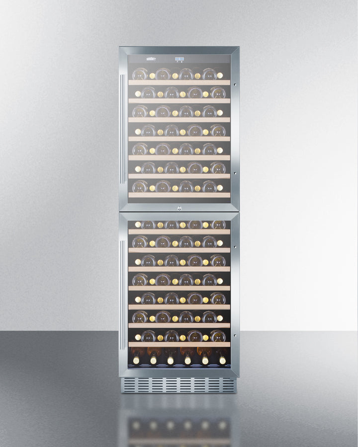 Summit SWC1875B 24" Wide 118-Bottle Dual Zone Wine Cellar – Built-In/Freestanding, Commercially Approved