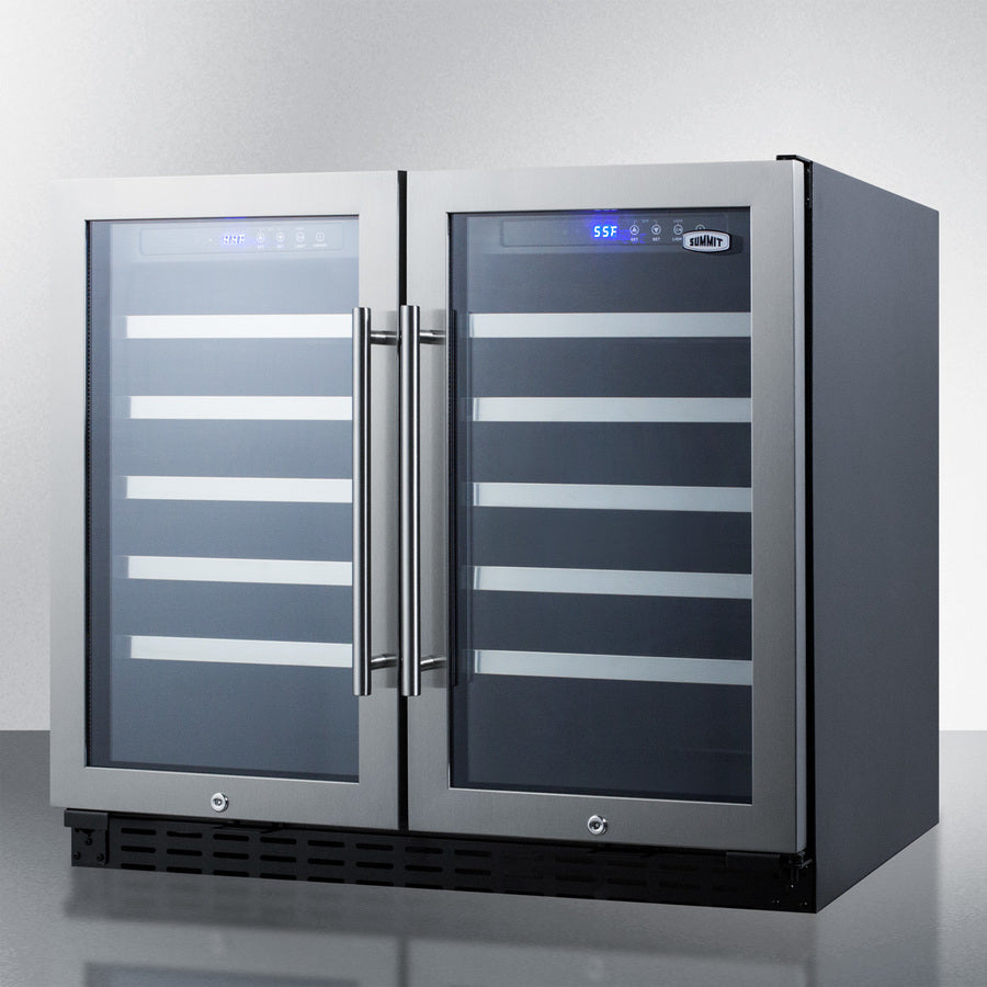 Summit Appliance SWC3668ADA 36″ Wide Built-In Dual-Zone Wine Cellar – ADA Height, 68-Bottle Capacity