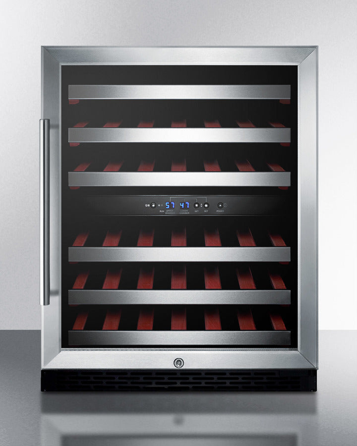 Summit SWC530BLBISTADA 23.63" Wide 46 Bottle Dual Zone Wine Cellar – ADA Compliant, Built-In/Freestanding