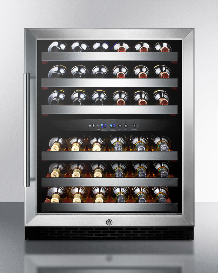 Summit SWC530BLBISTADA 23.63" Wide 46 Bottle Dual Zone Wine Cellar – ADA Compliant, Built-In/Freestanding