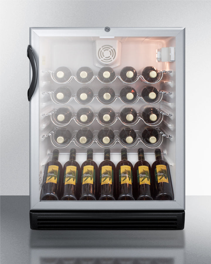 Summit SWC6GBLADA 24″ Wide ADA-Compliant Wine Cellar – 36-Bottle Capacity, Black Cabinet, Glass Door