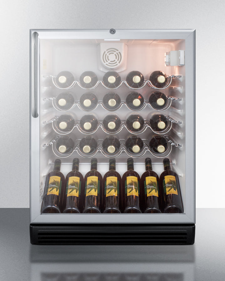 Summit SWC6GBLCSS 24″ Wide Built-In Wine Cellar – Stainless Steel Cabinet, Glass Door, 36-Bottle Capacity