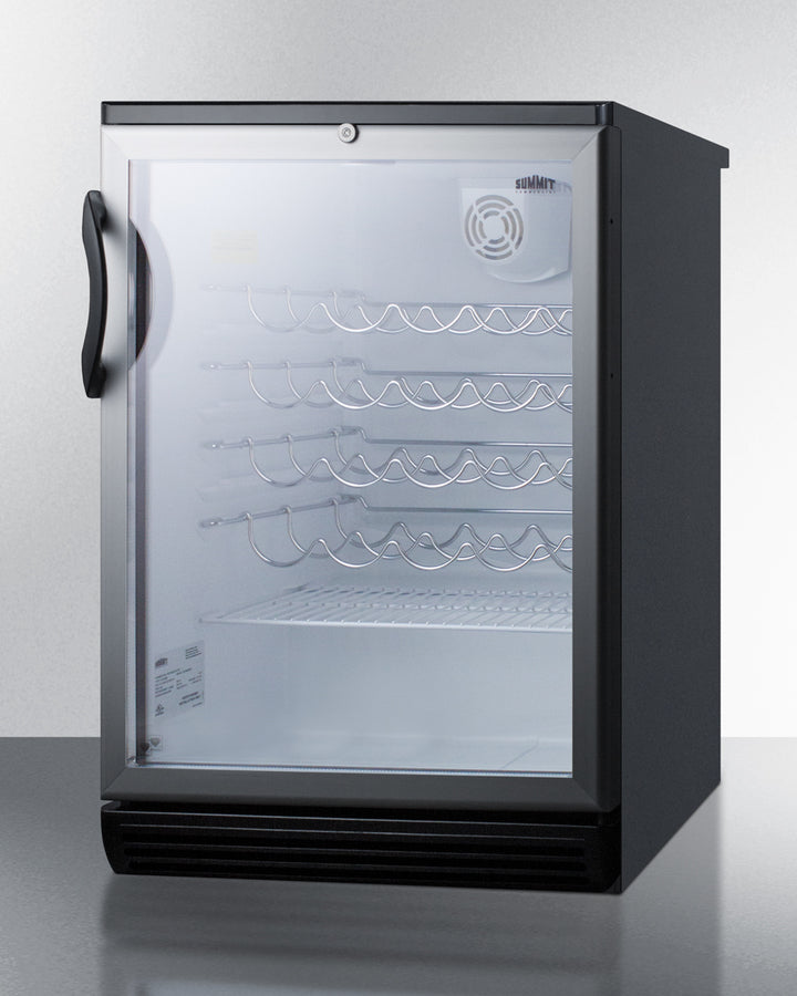 Summit SWC6GBL 24″ Wide Wine Cellar – 5.5 cu ft / 36 Bottle Capacity, Glass Door & Black Cabinet