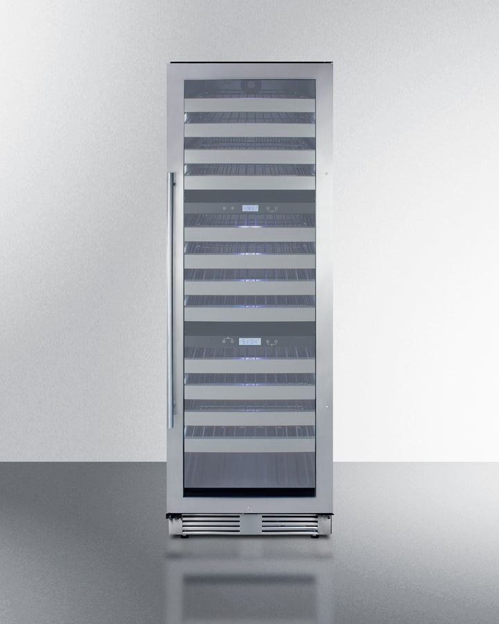 Summit SWCP1988T 24″ Wide Triple-Zone Built-In/Freestanding Wine Cellar – 149 Bottle Capacity