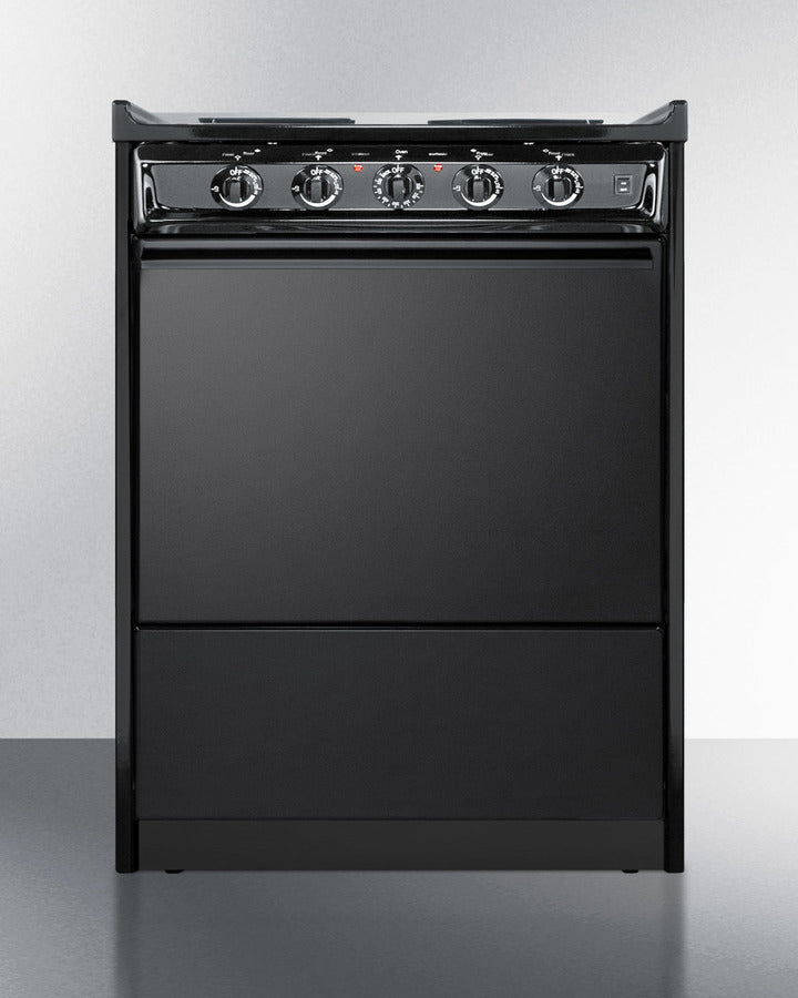 Summit TEM610CR 24″ Wide Slide-In Electric Coil Range – Black Finish, 2.92 cu ft Oven, 23.2 Amp Low-Draw Design, Storage Drawer