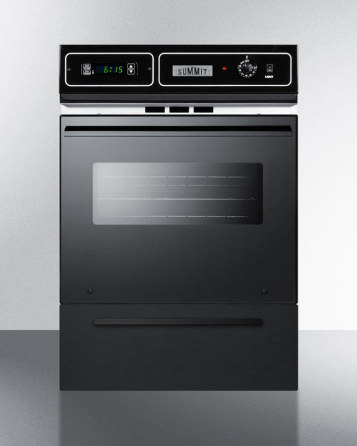 Summit TEM721DK 24″ Wide Electric Wall Oven – Black Glass Front