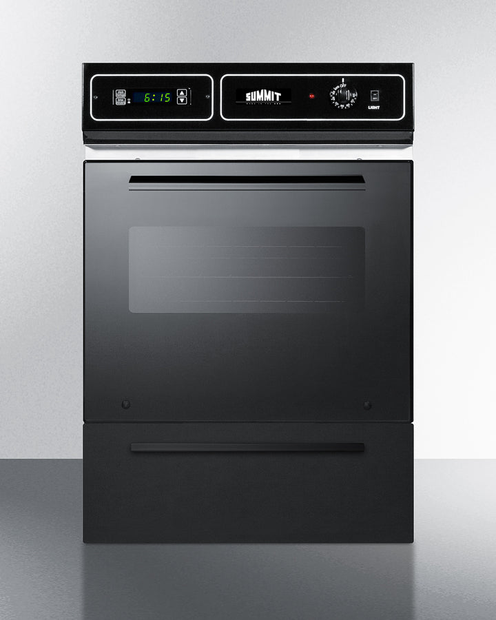 Summit TEM715DK 24″ Wide Electric Wall Oven – Black Glass Door