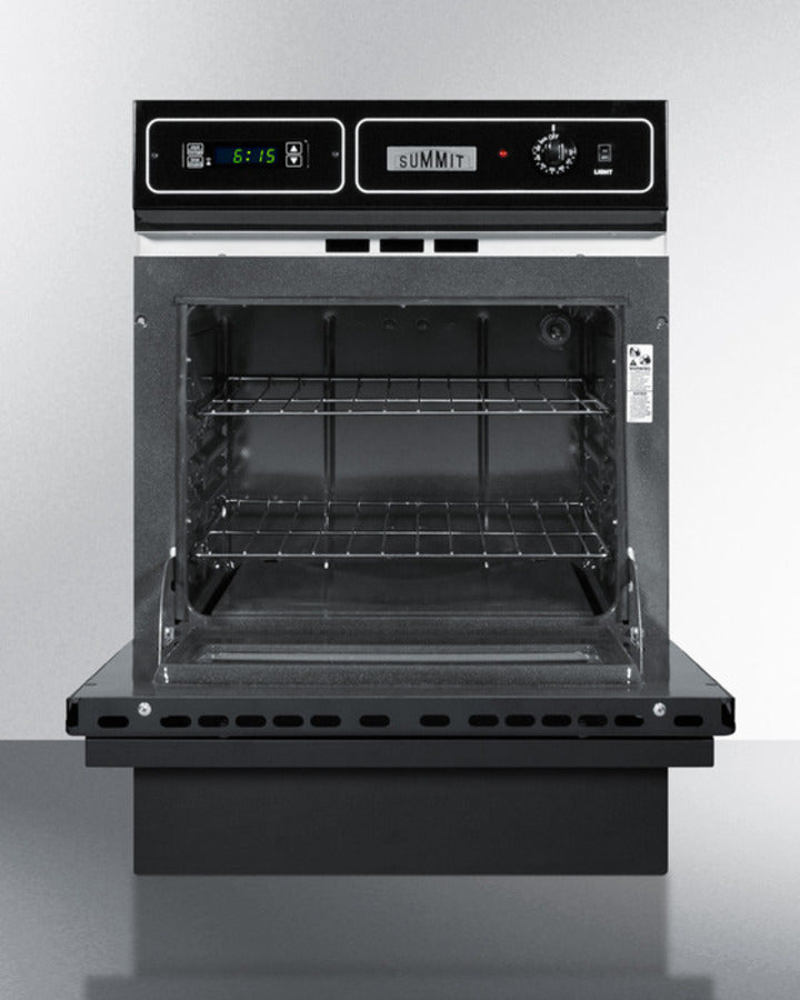Summit TEM721DK 24″ Wide Electric Wall Oven – Black Glass Front