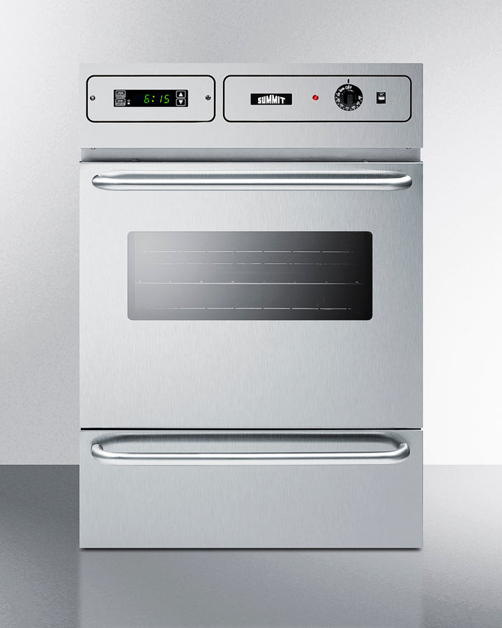Summit TEM755BKW 24″ Wide Electric Wall Oven – 2.92 cu ft Capacity, Stainless Steel Door, 115 V Plug-In
