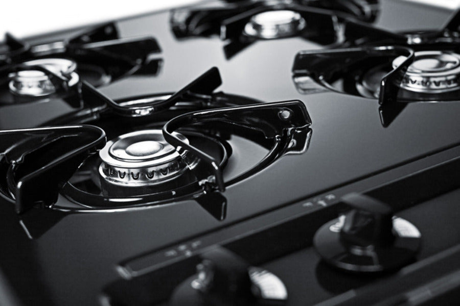 Summit TNL033 24″ Wide 4-Burner Gas Cooktop – Black Finish, Open-Burner Design