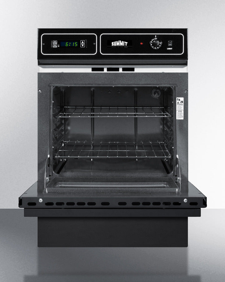 Summit TTM7212DK 24″ Wide Gas Wall Oven – Black Glass