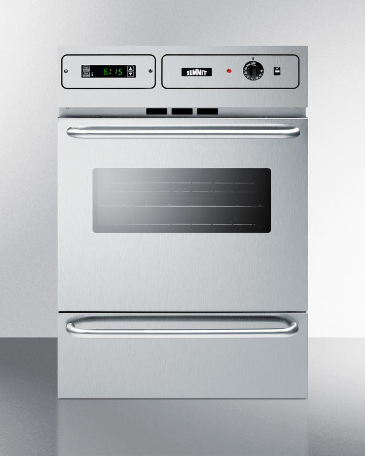 Summit TTM7882BKW 24″ Wide Gas Wall Oven – Stainless Steel Front