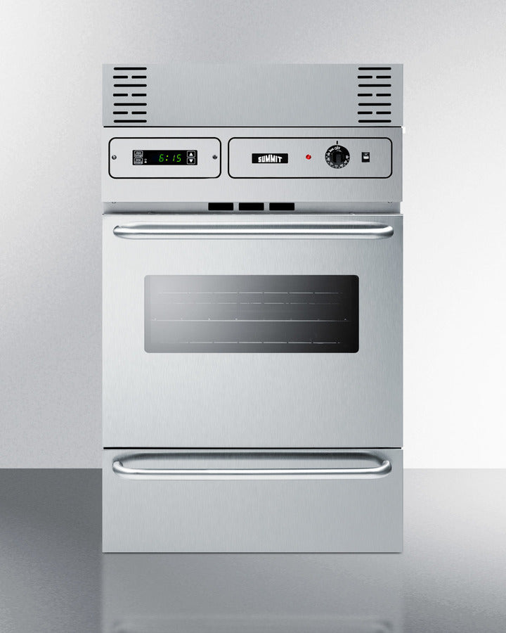Summit TTM7882BKW 24″ Wide Gas Wall Oven – Stainless Steel Front