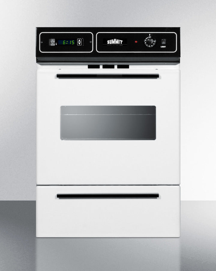 Summit WTM7212KW 24″ Wide Gas Wall Oven – 2.92 cu ft Capacity, White Finish