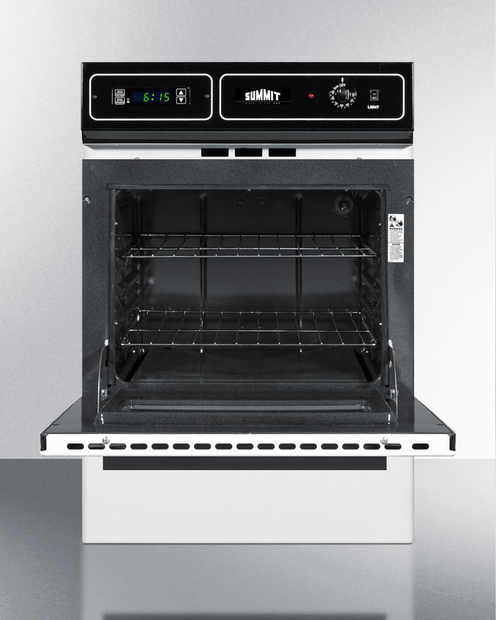 Summit WTM7212KW 24″ Wide Gas Wall Oven – 2.92 cu ft Capacity, White Finish