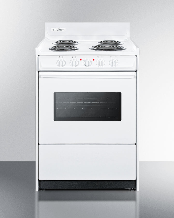 Summit WEM610W 24″ Wide Electric Coil Range – White Finish, 2.92 cu ft Oven