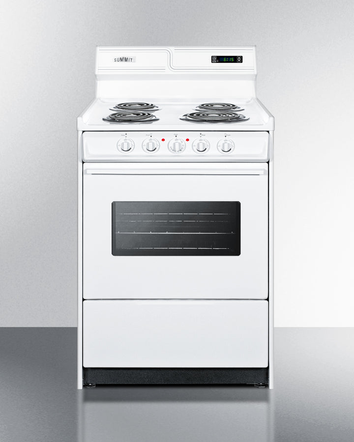 Summit WEM630KW 24″ Wide Electric Coil-Top Range – 2.92 cu ft Oven, 220 V, White Finish