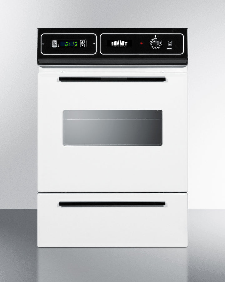 Summit WEM715KW 24″ Wide Electric Wall Oven – 2.92 cu ft Capacity, White Finish, 115 V Plug-In