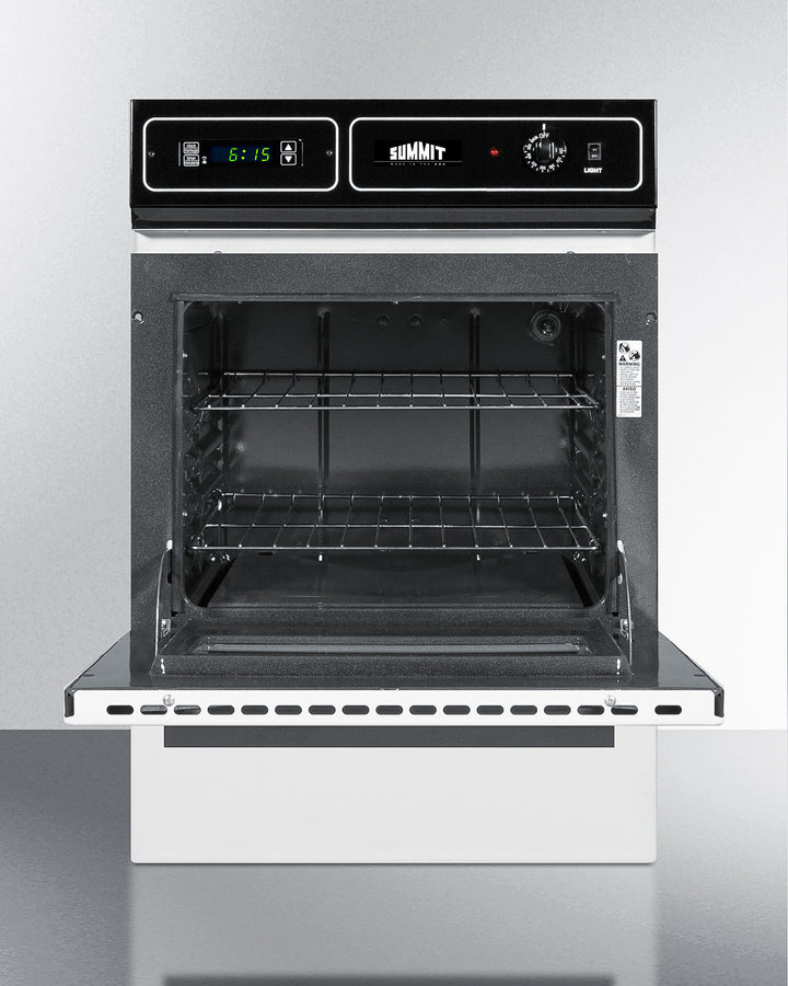 Summit WEM715KW 24″ Wide Electric Wall Oven – 2.92 cu ft Capacity, White Finish, 115 V Plug-In
