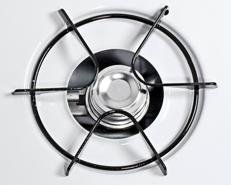 Summit WLL03P 24″ Wide Propane Gas Cooktop – 4 Burners, Battery-Start Ignition, White Porcelain Finish