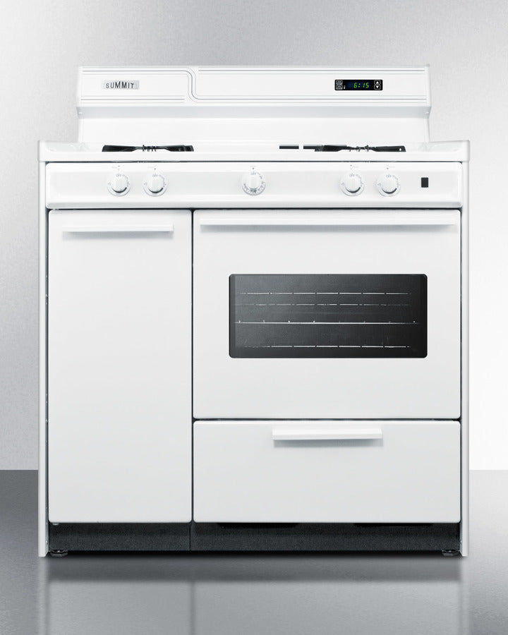 Summit WNM4307KW 36″ Wide Gas Range – 4 Open Burners, 2.92 cu ft Oven, White Finish