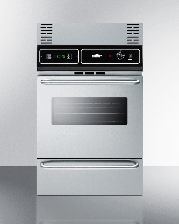 Summit TTM7212BKW 24″ Wide Gas Wall Oven – Stainless Steel/Black