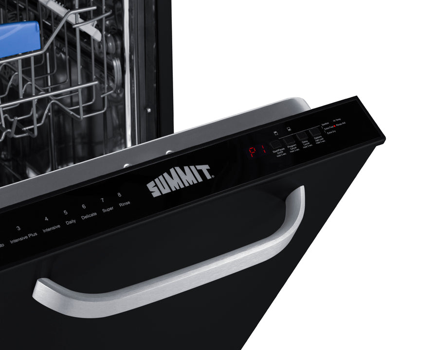 Summit DW184BADA 18″ Wide Built-In Dishwasher – Black (ADA Compliant, Ultra-Quiet 47 dB)