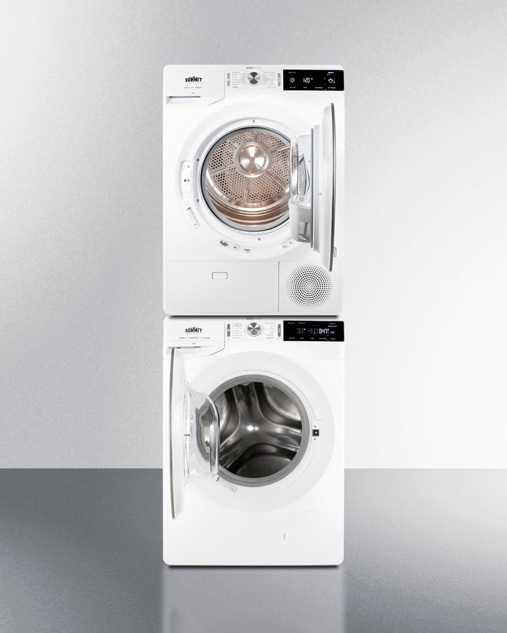 Summit SLS24W4P 24″ Wide 6.18 cu. ft. Washer + Heat Pump Dryer Combo Laundry Station – White