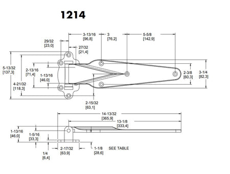 Kason 1214 Heavy Duty Iron Strap Hinge Kason Hinges %product_description%