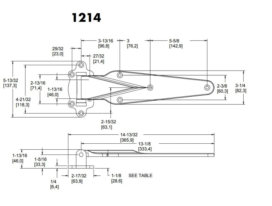 Kason 1214 Heavy Duty Iron Strap Hinge Kason Hinges %product_description%