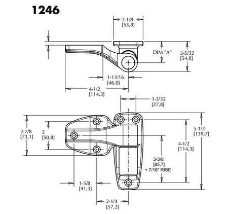 Kason 1246 Reversible Cam-Lift Hinge Kason Hinges %product_description%