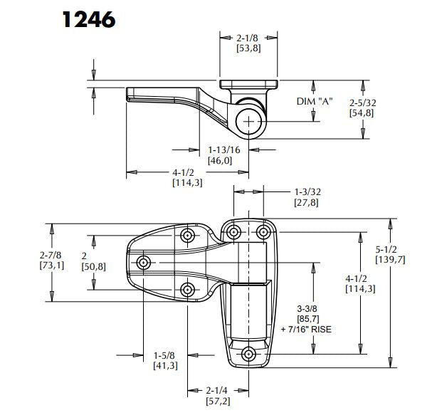 Kason 1246 Reversible Cam-Lift Hinge Kason Hinges %product_description%