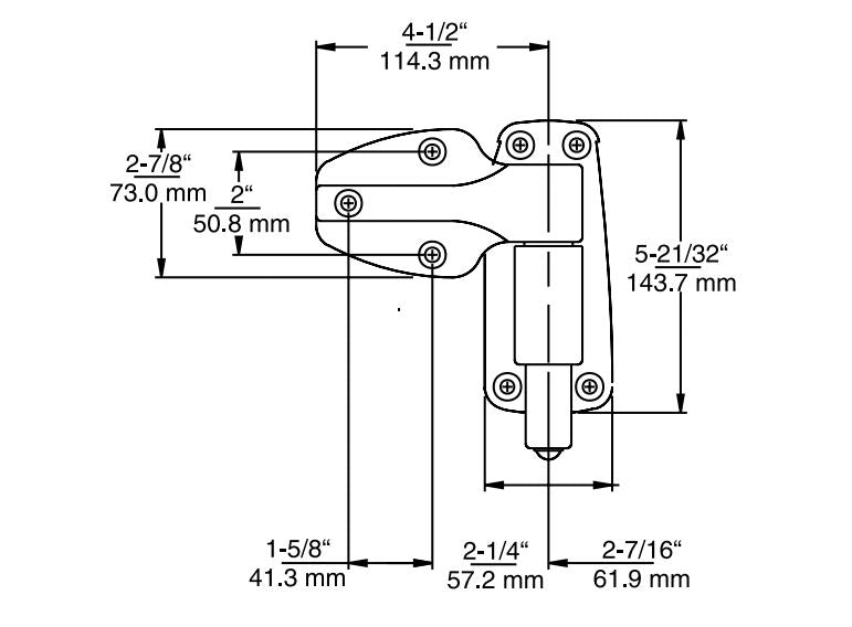 Kason 1249 Reversible Spring-Assisted Cam-Lift Hinge Kason Hinges %product_description%