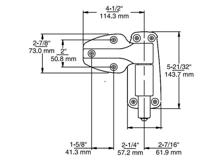 Kason 1249 Reversible Spring-Assisted Cam-Lift Hinge Kason Hinges %product_description%