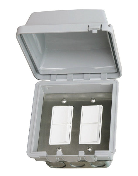 INFRATECH 14-4315 Dual Duplex Switch with Weatherproof Cover for In Wall Installation