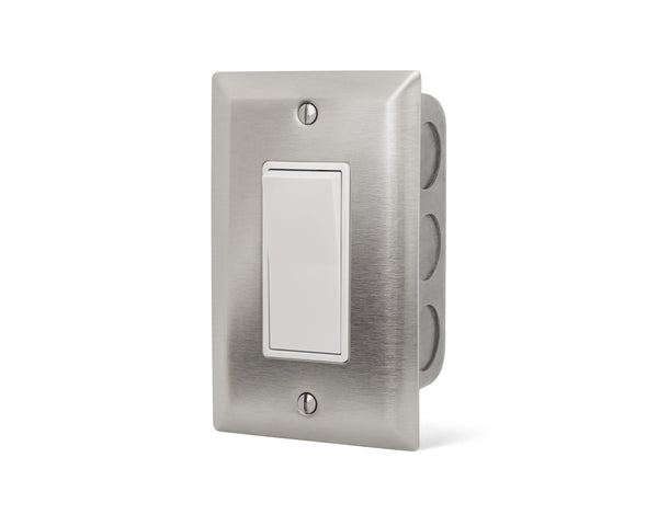 INFRATECH 14-4400 Single Simple On/Off Switch with Stainless Steel Plate and Gang Box