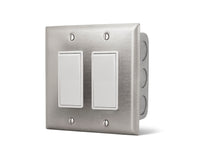 INFRATECH 14-4405 Dual Simple On/Off Switch with Stainless Steel Plate and Gang Box