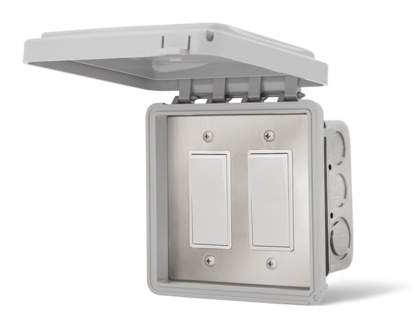 INFRATECH 14-4415 Dual Simple On/Off Switch with Weatherproof Cover for In Wall Installation