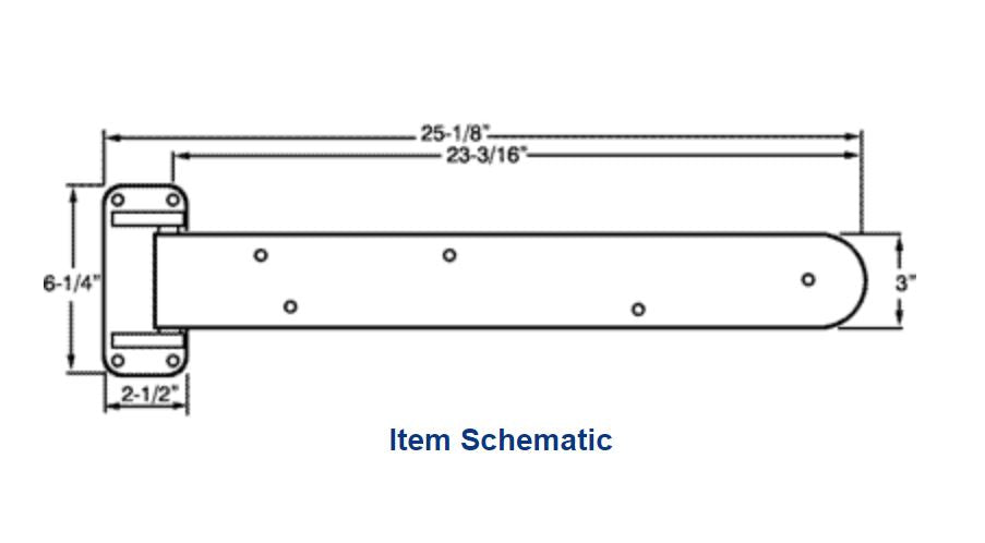 Premco 24PR Series Reversible Non-Lift Strap Hinges