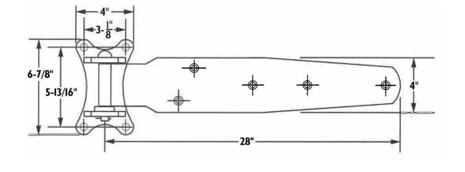 Polar 305 Heavy Duty Walk-In Hinge, 1-1/8" Offset.